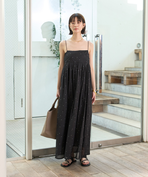 Rouge vif Anna ワンピース シルバードット刺繍ワンピース
