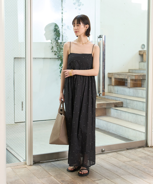 Rouge vif Anna ワンピース シルバードット刺繍ワンピース