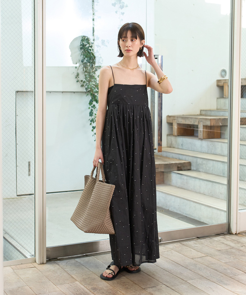 Rouge vif Anna ワンピース シルバードット刺繍ワンピース