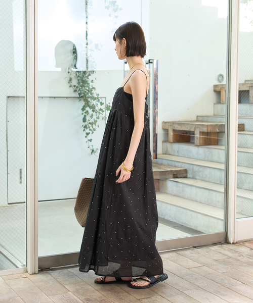 Rouge vif Anna ワンピース シルバードット刺繍ワンピース