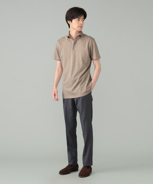 美品　【別注】MORGANO / コットン ショートスリーブ ニット ポロシャツ BEAMS F（ビームスF）【別注】MORGANO / コットン ショート