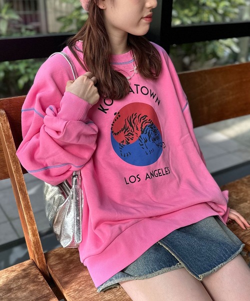「HELLO.SANFRANCISCO」 スウェットカットソー FREE ピンク レディース