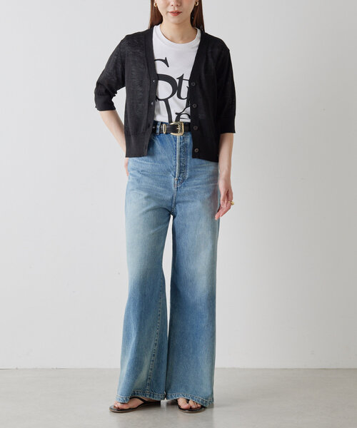 ☆期間限定お値下げ☆美品　Drawing Numbers 紺カーディガン Drawing Numbers カーディガン 「Drawing Numbers」リネン