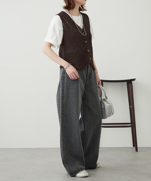 ニット セーター 和紙ニットベスト レディース 和紙ニットベスト（ニット/セーター）｜LOUNGEDRESS（ラウンジ