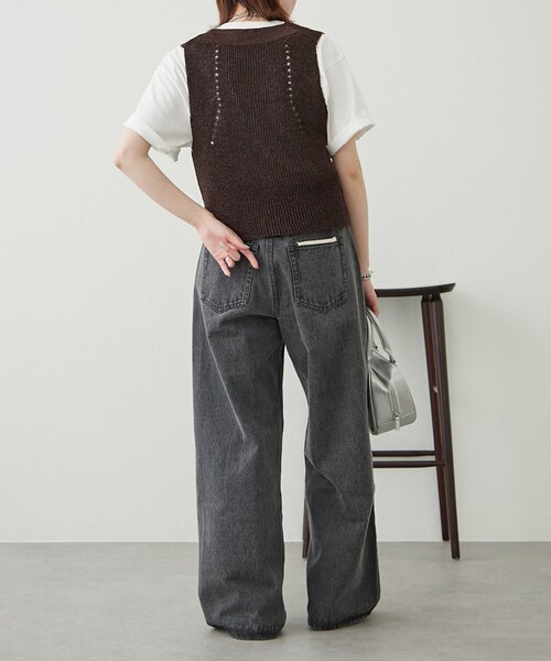 willow和紙ライクニットベスト新品未使用 WILLOW（ウィロー）の「【willow】和紙ライクニットベスト