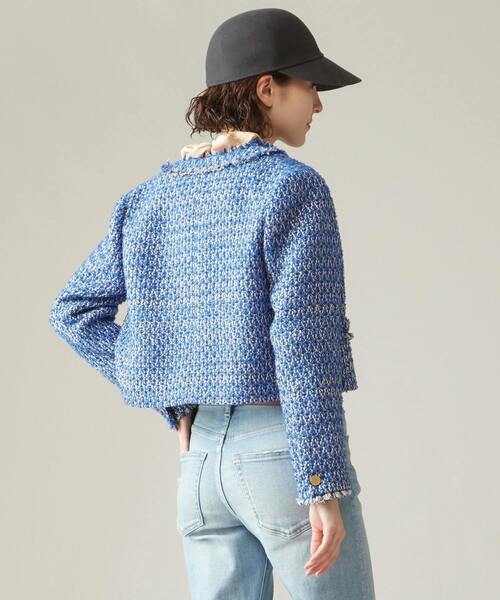 Cruciani◇レザーニットコート/切替/裏地ファー/ダブルジップ/40/羊革