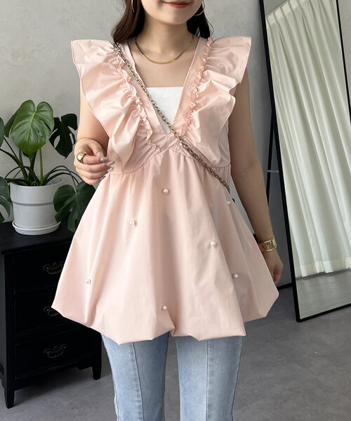 美品　ヴェロフォンナ　フリルジレ ベスト　3way ラベンダー　パープル　M Fit more ベスト ジレ 「ZOZO限定カラー」バルーンフリルジレ