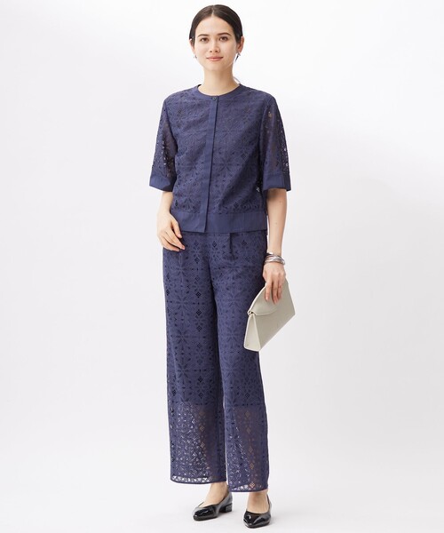 自由区新作フラワータイルブラウス 自由区（ジユウク） ブラウス シャツ フラワータイルレース ブラウス