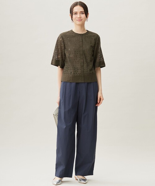 自由区新作フラワータイルブラウス 自由区（ジユウク） ブラウス シャツ フラワータイルレース ブラウス