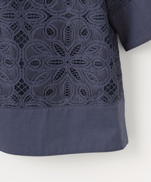 自由区（ジユウク） ブラウス シャツ フラワータイルレース ブラウス