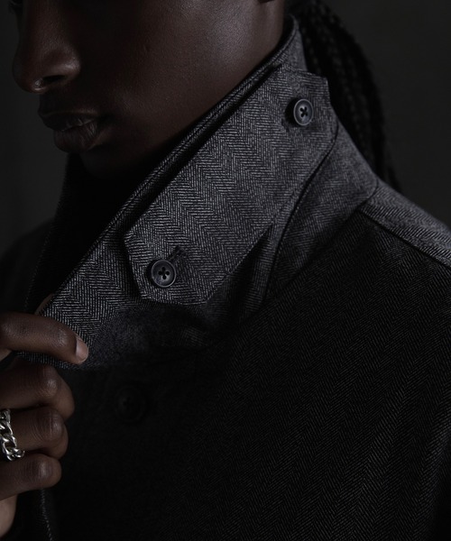 「CALLNE」 ステンカラーコート L ブラック メンズ_画像6