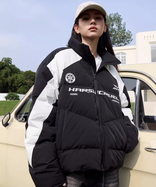 「HARSH AND CRUEL」 中綿ブルゾン M ブラック メンズ_画像3