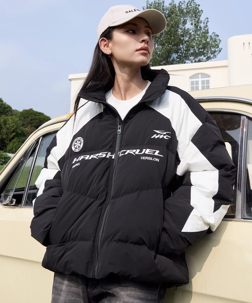 「HARSH AND CRUEL」 中綿ブルゾン M ブラック メンズ_画像4