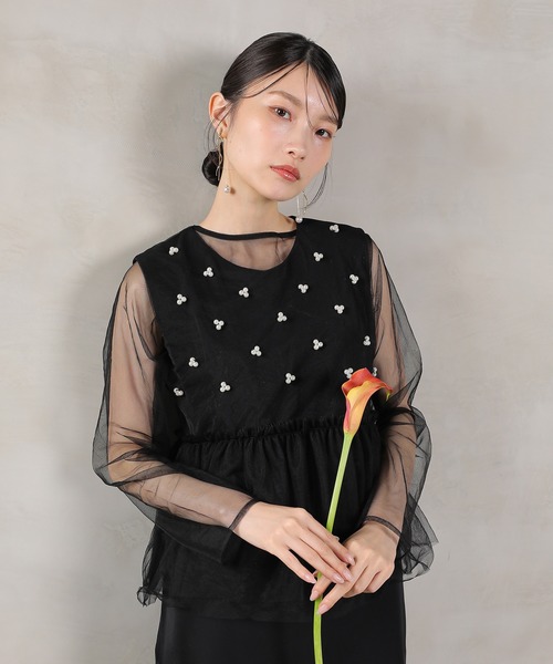 ドレス ツーピース シアー ペプラム パーティー 結婚式 全2色 ドレス ツーピース ペプラム シアー パーティー 結婚式