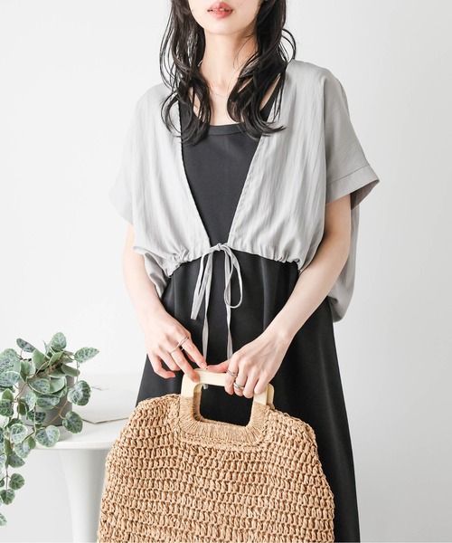 SUGAR BISKET ブラウス シャツ 裾ドロストシャーリングシャツ