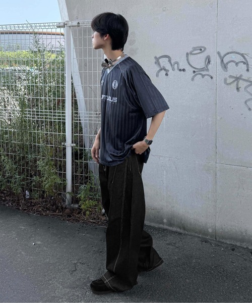 tシャツ ストライプユニフォームTシャツ レディース メンズ : ZOZOTOWN