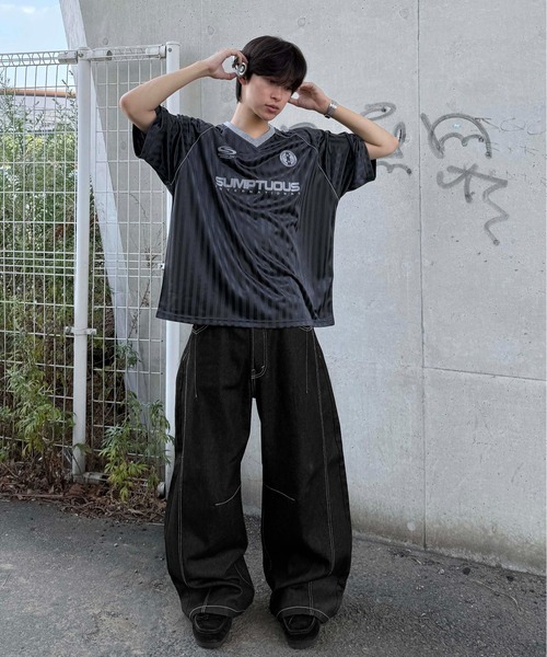 レース 黒 半袖Tシャツ ストライプ 27_000000025741.jpg?1750060383