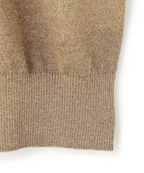 ラメ入りベージュニットセーター ニット セーター 「洗える」オータムメタリック ラメ ニットT
