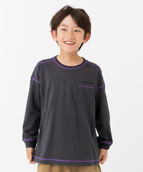 JAM & LINK tシャツ 配色ステッチ 長袖Tシャツ キッズ 子供服 男の子 