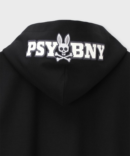◯Psycho Bunny  パーカー Psycho Bunny パーカー センターブロックロゴ ジップパーカ