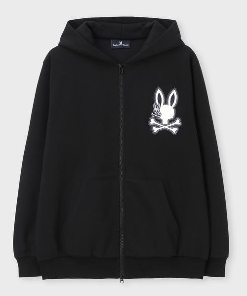 サイコバニー　ジプ￼パーカー　L ￼美品 Psycho Bunny パーカー センターブロックロゴ ジップパーカ