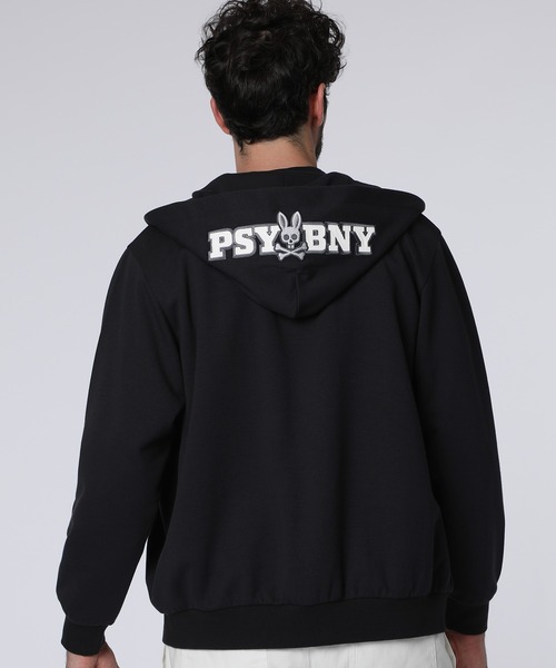 【極美品】サイコバニー × ザダファーオブセントジョージ　ジップアップパーカーL Psycho Bunny パーカー センターブロックロゴ ジップパーカ