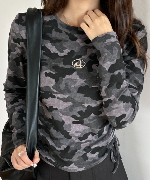 Sibra（シブラ） tシャツ サイドドロスト／迷彩柄ロングスリーブ