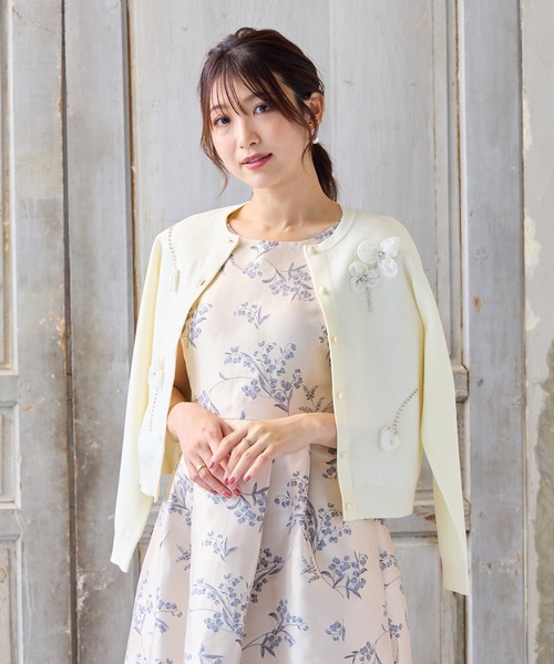 Rose Tiara（ローズティアラ） カーディガン フラワーモチーフニット