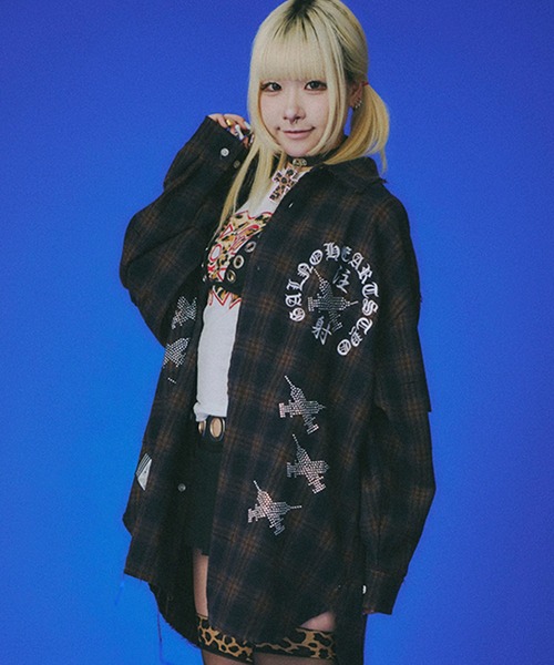 GALFY（ガルフィー） シャツ A'GEM/9 × .kom ピカピカ注射器ボロシャツ
