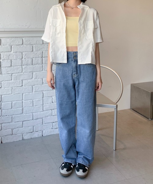 [SHEPP] Denim брюки S sax голубой женский 