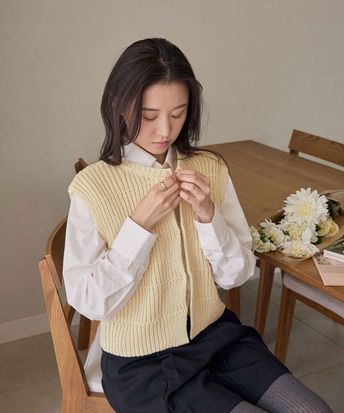 ベスト ジレ ローゲージニットベスト レディース : ZOZOTOWN Yahoo!店
