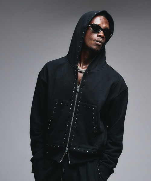 ANDER HUNK パーカー Studs Design Zip-up Parker / スタッズデザイン