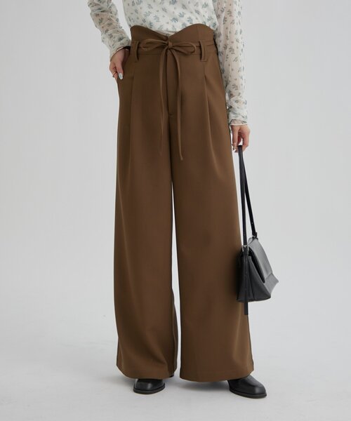 mystic（ミスティック） スラックス パンツ 「美シルエット/しわになり