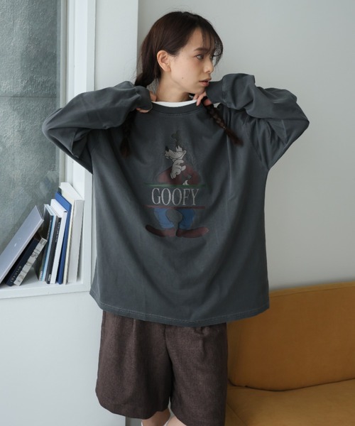 Disney(ディズニー) tシャツ ピグメントロングスリーブTシャツ Disney(ディズニー) tシャツ ピグメントロングスリーブTシャツ