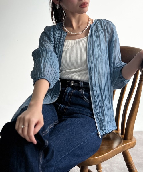 「Chez toi」 ジップアップブルゾン FREE ブラック レディース_画像5