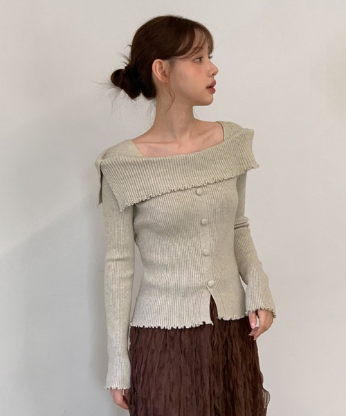 todayfull フリルグリッターニット【新品】 Oggi.jp掲載】透かし編みフリルニット | NATURAL BEAUTY BASIC