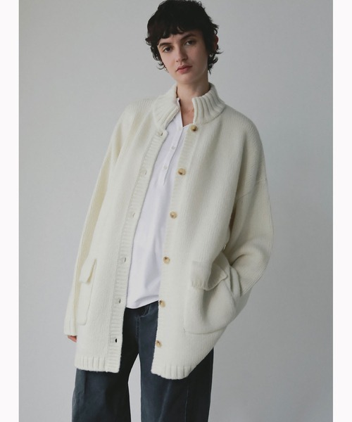 HER. ニット セーター スタンドカラーニットジャケット レディース