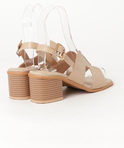 「IRADOWL」 「FASHION」ヒールサンダル 37 ベージュ レディース_画像2
