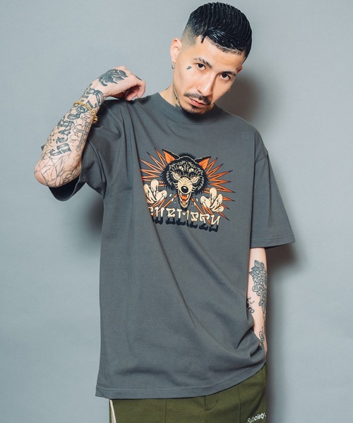 「Subciety」 半袖Tシャツ LARGE スミクロ メンズ_画像5