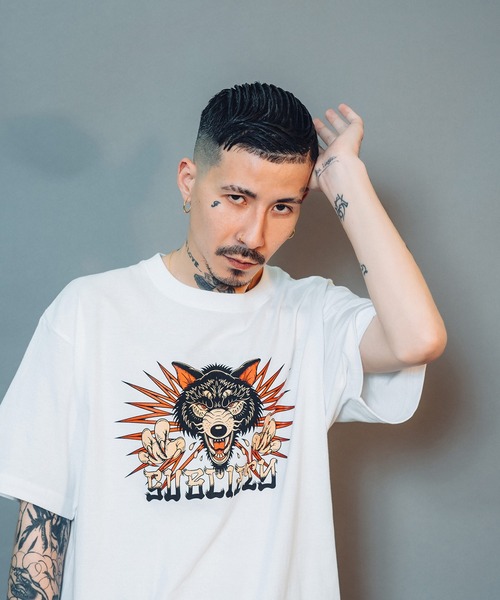 「Subciety」 半袖Tシャツ LARGE スミクロ メンズ_画像8