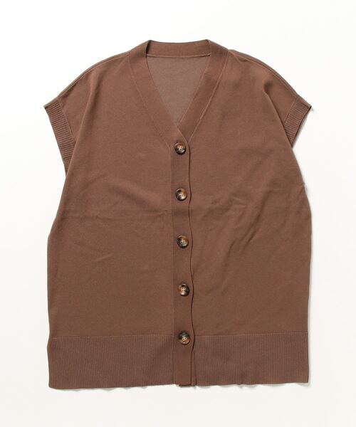 「SHIPS Colors」 半袖ニット ONE SIZE ブラウン レディース_画像2