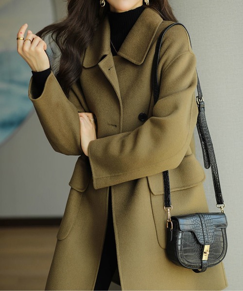 コート アウター ヘリンボーンロングコート レディース : ZOZOTOWN