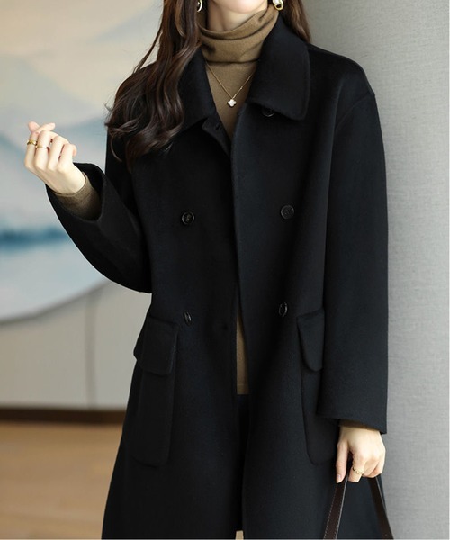 コート アウター ヘリンボーンロングコート レディース : ZOZOTOWN