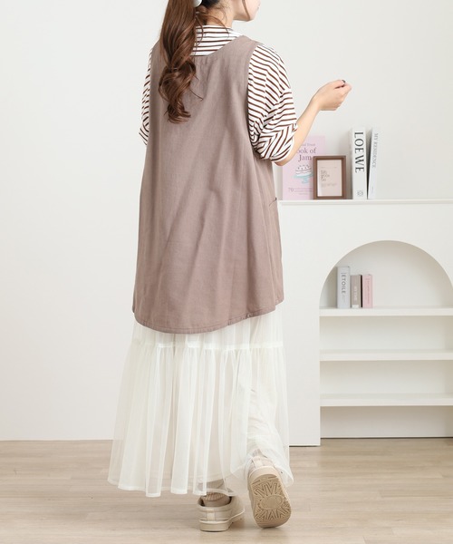 l'atelier Nuuit（アトリエ ヌイ） エプロン 綿麻Aラインショート