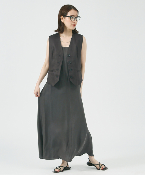 「PICHE ABAHOUSE」 フラットサンダル 36 ブラック レディース_画像2