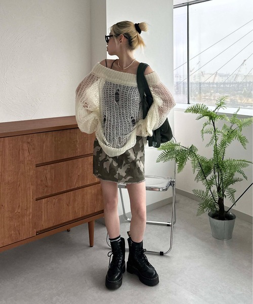 「sedacle girl」 長袖ニット FREE パープル レディース_画像5