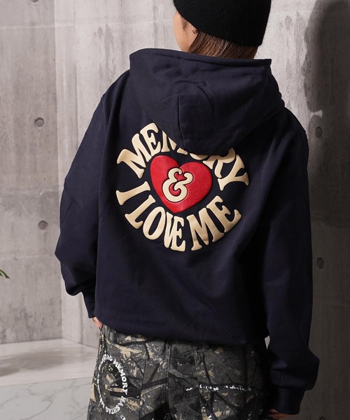 パーカー 「MEMORY」バックロゴ I LOVE ME プルパーカー / Back Logo I LOVE ME Pullover Hoodie
