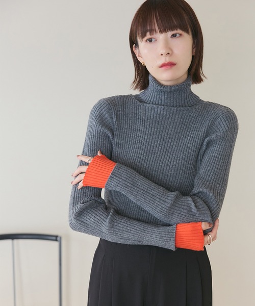 「meilmada」 タートルネックニット FREE グレー レディース_画像6
