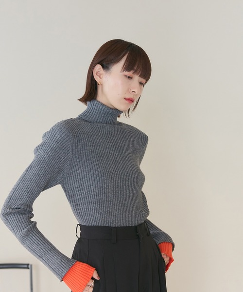 「meilmada」 タートルネックニット FREE グレー レディース_画像8