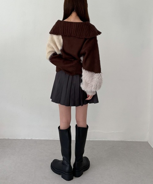 archives（アルシーヴ） ニット セーター ハーフZIPインターシャ